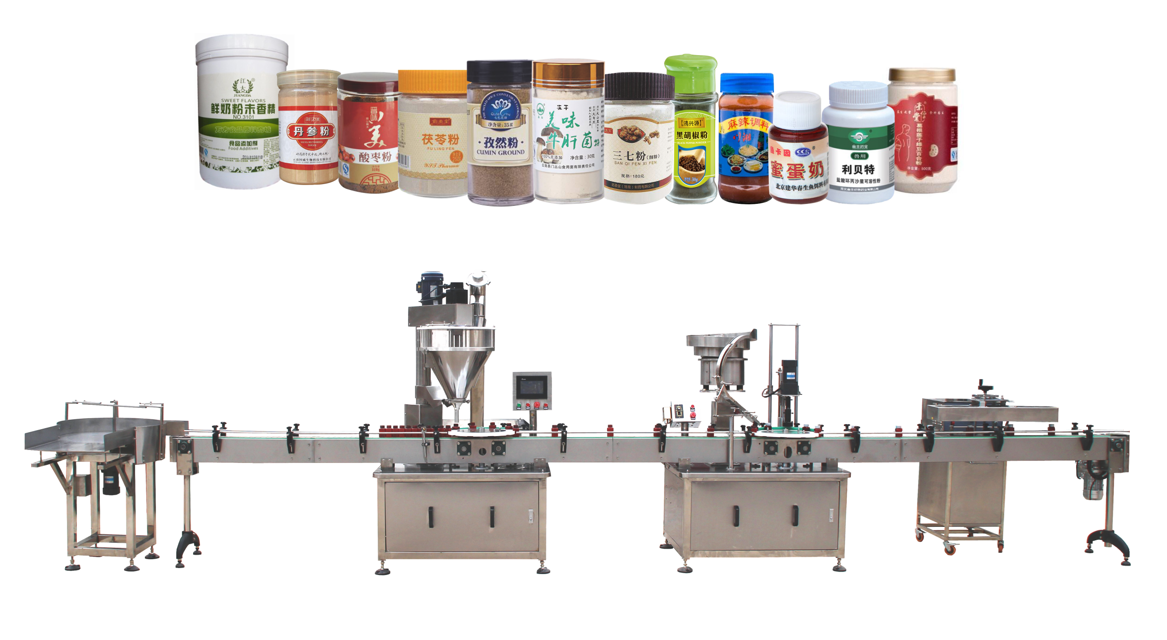 全自動粉末瓶裝灌裝線